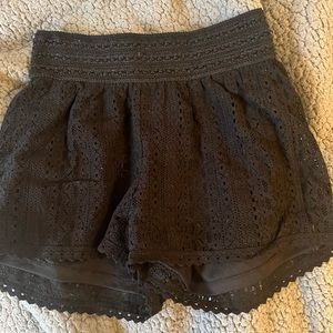 Black lace shorts